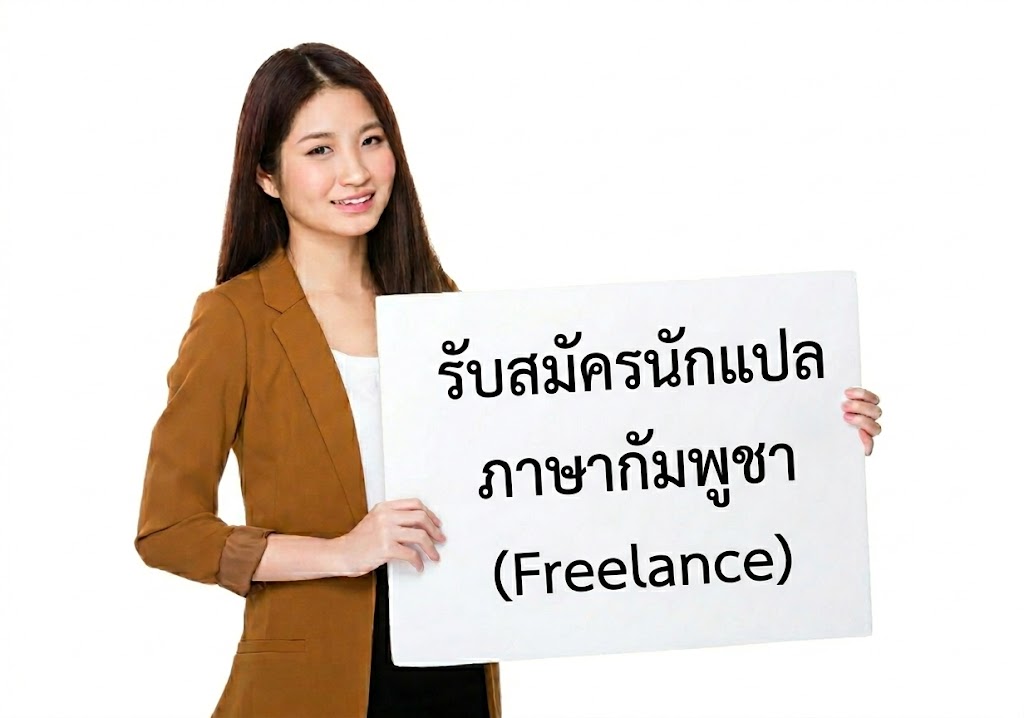 รับสมัครนักแปลภาษากัมพูชา (Freelance) กำหนดรายได้และรับงานอิสระได้ทันที