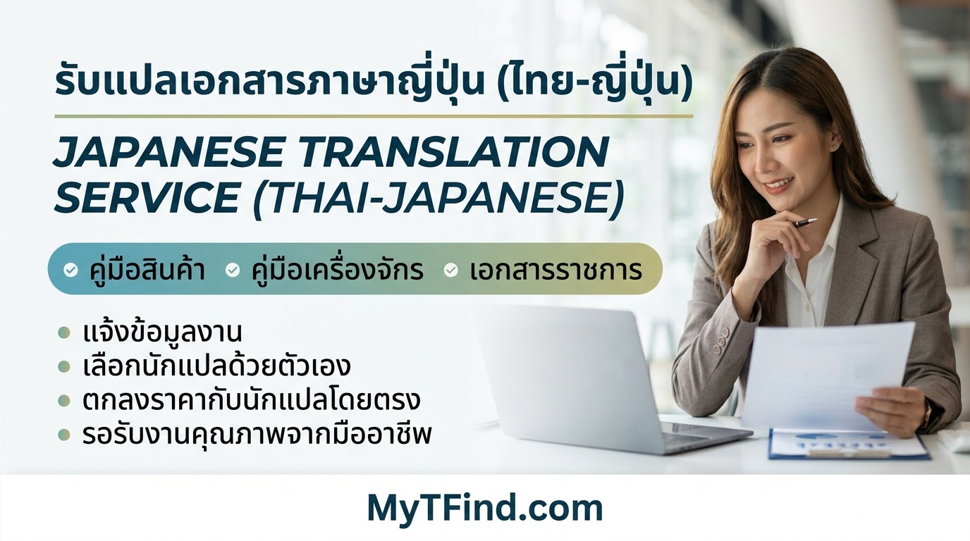 บริการรับแปลเอกสารภาษาญี่ปุ่น (ไทย-ญี่ปุ่น) ด่วน